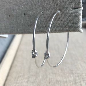 Stella & Dot Silver Simple Knot Hoops